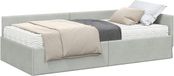 vidaXL Hoekbedframe met Matras Lichtgrijs Fluweel 90 x 200 cm
