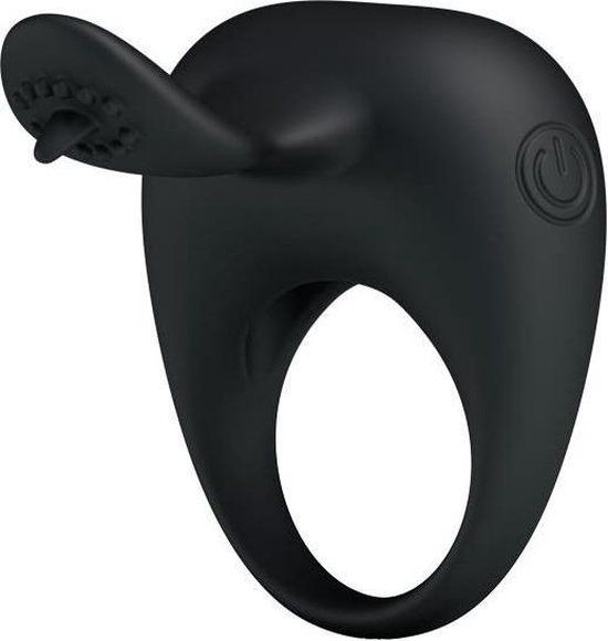 Pretty Love Naughty Bunny Vibrerende Cockring - Zwart