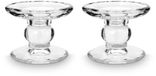 vtwonen Set van 2 Kandelaren Glas Transparant 9 cm
