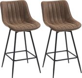 HOMCOM Barkruk Set van 2 PU Bruin 47 x 54,5 x 97,5 cm