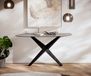 Zentharo table console Edge Organique 140x40 cm céramique béton gris métal noir