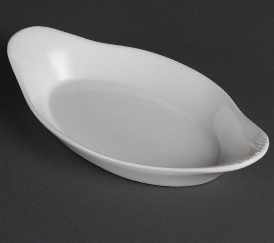 Olympia Gratineerschaal Ovaal 23x12cm - Wit Porselein - Set van 6