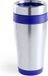 Merkloos / Sans marque Makito Western Europe RVS warmhoudbeker - 450 ml - zilver blauw - dubbele wand - reisbeker