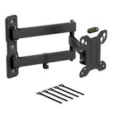 D-Line TV muurbeugel voor 13-27 inch tv's, kantelen, draaien en verlengen tv-muurbeugel met waterniveau, Full Motion Monitor Mount - VESA 75 x 75 mm - 100 x 100 mm, geschikt voor maximaal 25 kg