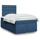 VidaXL Boxspringbed met matras, blauw, 120x200 cm, met stoffen bekleding