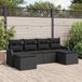 Prolenta Maison Exclusive Set van zes tuinbankkussens, zwart, van polyrotan