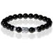 Memphis Lookinggoodtoday Kralen armband Onyx Buddha Zilverkleurig