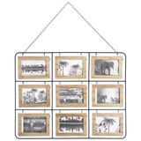 Atmosphera Fotohouder - Wanddecoratie hout metaal - Decoratie - 18 foto's - Draaibaar - Fotolijst