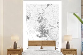 Nr1Wallpaper Behang - Fotobehang Stadskaart Bergen op Zoom - Breedte 195 cm x hoogte 300 cm