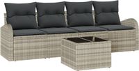 vidaXL Tuinbank Set Lichtgrijs Polyrattan 55 x 55 x 37 cm