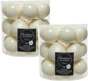 Decoris Kleine kerstballen - 36x st - wol wit - D4 cm - glas - kerstversiering