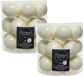 Decoris Kleine kerstballen - 36x st - wol wit - D4 cm - glas - kerstversiering
