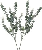 DK Design Kunstbloem Eucalyptus tak Real Touch - 2x - 88 cm - Jade groen