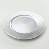 Boltze Gruppe Gmbh Assiette à bougies - argent - rond - D33 cm - plastique - sous-assiette / plateau pour bougies