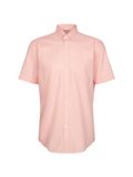 Seidensticker Chemise d'affaires pour homme - Coupe droite - Infroissable - Col boutonné - Manches courtes - 100% coton, Orange, 43