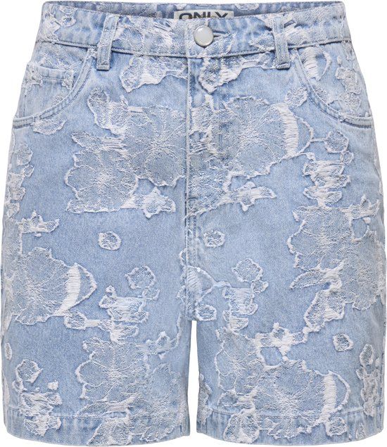 ONLY Broek Onlphine-aude Jaquard Dnm Shorts Qy 15379250 Light Blue Denim Dames Maat - S