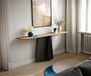 Livos Console Edge forme bateau 180x40 cm Céramique Laminam® Sabbia Chêne couleur Métal Noir