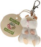Nature Planet Pluche knuffeldier sleutelhanger - hamster - 6 cm - bruin