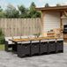 Maison Exclusive - Ensemble de jardin d'extérieur, 11 pièces, avec coussins, noir, en polyrotin