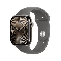 Apple Watch Series 10 46mm Natural Titanium - Stone Grey Sport Band (S/M)