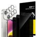 NEW'C Privacy Screen Protector voor iPhone 14 Plus + Camera Protector | 6 Stuks, 3x screenprotectors + 3x camera protectors, Zwart, Privacy 28°, Gehard Glas, 9H Hardheid, Krasbestendig