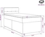 vidaXL Boxspringbed met matras en hoofdeinde, blauw, 90 x 200 cm, stof