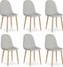 Homestyle4u Eetkamerstoelen - Set van 6 - Grijs - Linnen