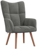 vidaXL Relaxstoel fluweel donkergrijs