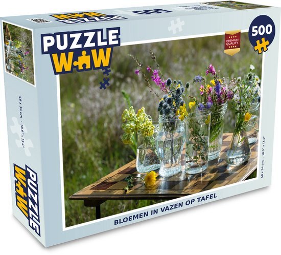 MuchoWow Puzzel Vaas - Bloemen - Kleuren - Legpuzzel - Puzzel 500 stukjes