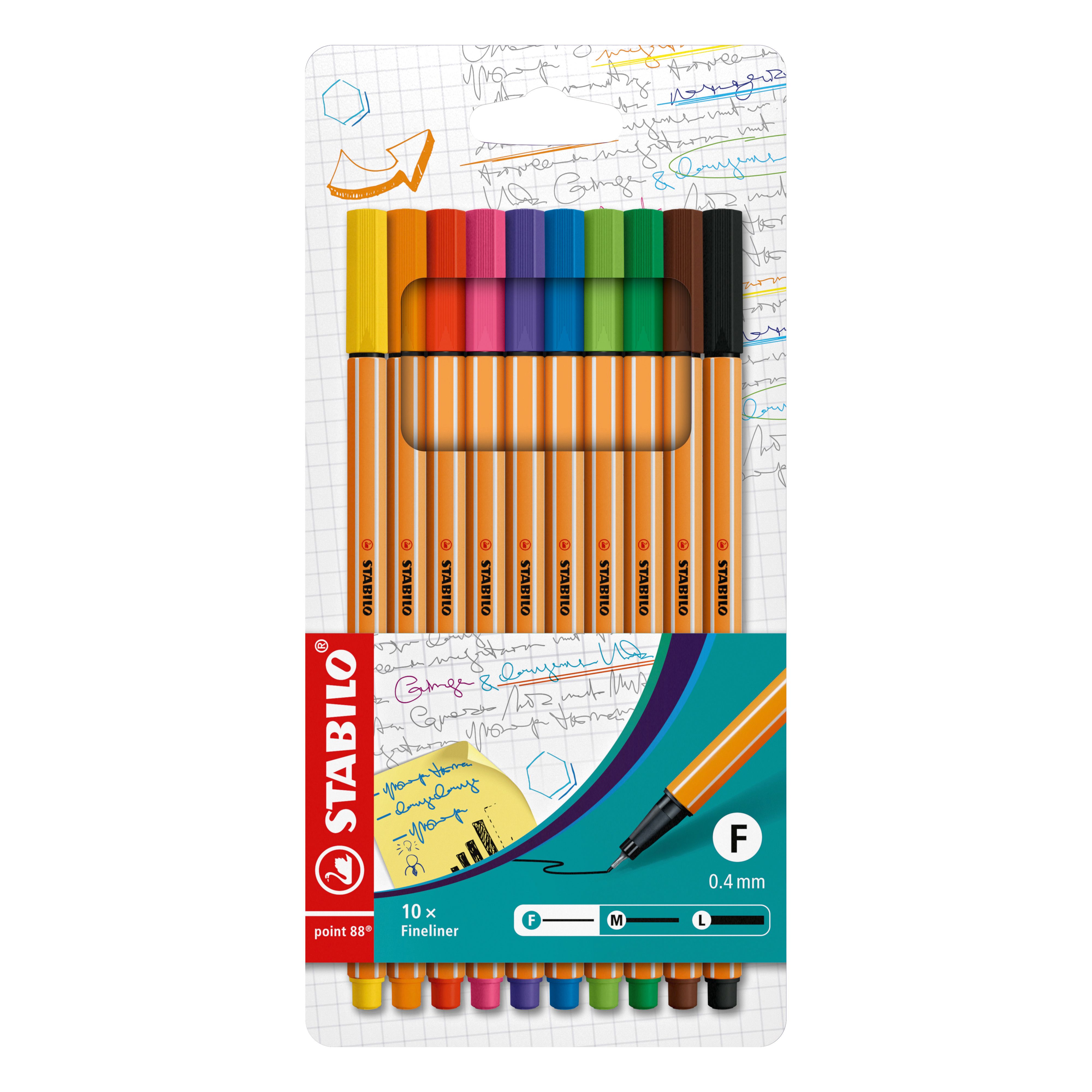 STABILO point 88 Fineliner Set - 10 Colors