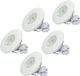 HOFTRONIC 5x Pavo LED Inbouwspot - Rond - Wit - Dimbaar - 3W - 2700K - IP44 - 5 jaar garantie