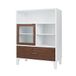 Elegant Home Fashions Tyler EHF-F0010 Houten badkamer vrijstaande opbergkast 33 cm x 66 cm x 86,8 cm met lade & planken 2 kleuren wit/bruin