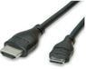 ROLINE Monitorkabel HDMI High Speed met Ethernet, HDMI Male - Mini HDMI Male 0,8m