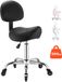 VEVOR Zadelkruk 226,8 kg, in Hoogte Verstelbare Rolkruk, Bureaukruk met Rugleuning, Stille Wielen, Ergonomische Zitting van Pu-Leer, 360° Draaibaar, Ideaal voor Salon, Spa, Bar, Dokterspraktijk, Zwart