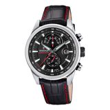 Festina F20695/6 Herenhorloge Analoog Leer Zwart/Zilverkleurig 44mm