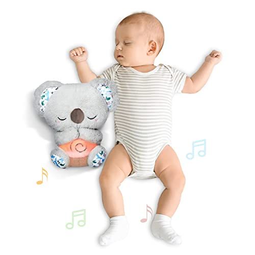 Super Wings - Auby Soothe 'n' Cuddle Koala, pluche speelgoed met 10 slaapliedjes, lichten en ritmische adembewegingen, cadeaus voor jongens en meisjes van 0, 1, 2, 3, 4, 5 jaar, FR461553