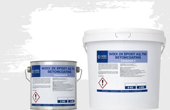 Wixx 2K Epoxy AQ 750 Betoncoating - 5kg - Wit - Vloer- en betonverf