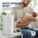 ROUNY 4L ultrasone luchtbevochtiger, 80 ° Draaibare luchtbevochtiger voor thuisgebruik, 350 ml/u, wit
