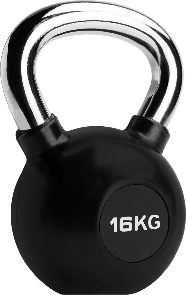 RYZOR Kettlebell 16 kg - Zwart/Zilver
