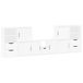 vidaXL - 5-delig - Tv-meubel - met - opbergruimte - ODDA - massief - grenenhout - wit