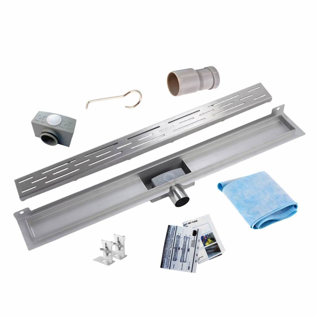 RVS Douchegoot - Muur - Design Rooster - 7cm Breed (60-100cm)