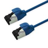 Roline S/FTP patchkabel Cat.8 (Klasse I), LSOH, extra dun, blauw, 0,3 m
