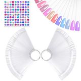 AiQInu 100 stuks nagelstandaard, transparante nagelpunten, waaiers voor vingernagels, kunstnagels voor schoonheidssalons en beginners, met genummerde stickers 1-100