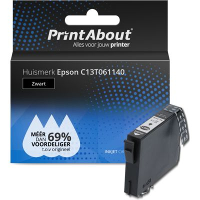 PrintAbout Huismerk Epson C13T061140 Inktcartridge Zwart