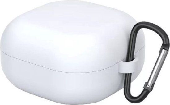 Heble® Siliconen case voor Samsung Galaxy Buds - Wit - met karabijnhaak