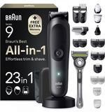 Braun All-in-One Series 9 - 23-in-1 Kit - Trimmer - Baardtrimmer - Tondeuse - AIO9560 - Grijs - voor Mannen