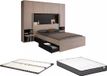 Vente-unique Bedframe hout zwart, natuurlijk licht 160 x 200 cm