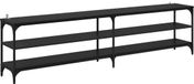 vidaXL meuble TV 200 x 30 x 50 cm chêne noir bois d'ingénierie et fer