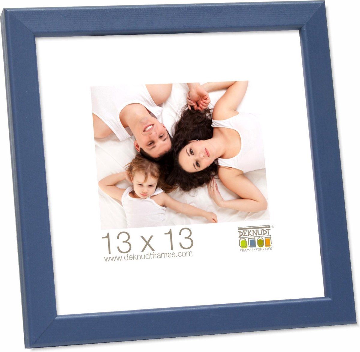 Deknudt Frames blauw, smalle lijst in hout - 5412065416026