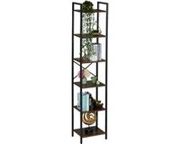 Merkloos Relaxdays Boekenrek Industrieel - 187 x 40 x 32 cm - Bruin/Zwart